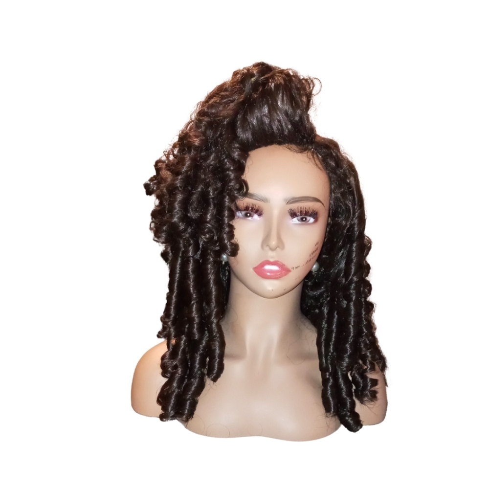 Evening 💥 | Brownish Black Half Wig Synthetic Hair | via Instant Detailz